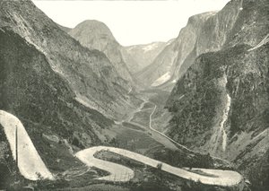 Die Zickzackstraße und Wasserfälle, Stalheim, Norwegen
