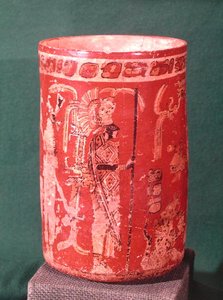 Vase mit einer zeremoniellen Szene, Tepeu 1 Periode, aus Uaxuctun, 600-950 von Pre Columbian Pre Columbian