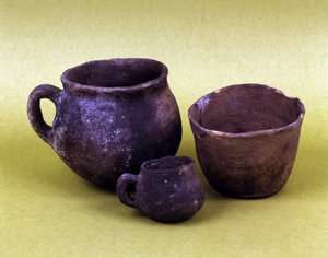 Vase und Gefäße der Hunseans-Bevölkerung von Lagozza (3100 v. Chr. - 2200 v. Chr.) in Norditalien. Jungsteinzeit. von Prehistoric Prehistoric