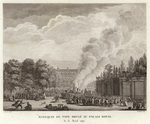 Abbild des verbrannten Papstes im königlichen Palast von Prieur