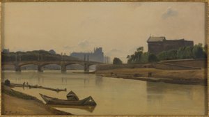 Le pont de la Concorde vu du quai de la Conférence, ca. 1830
