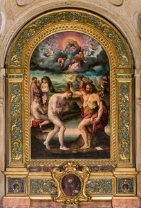 Die Taufe Christi durch Johannes von Prospero Fontana