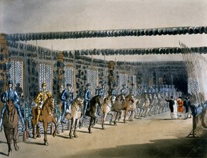 Der Pferderüstungsturm, Druck von R. Ackerman, 1809 von Pugin and Rowlandson