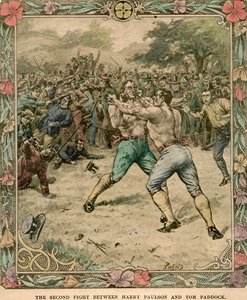 Der zweite Kampf zwischen Harry Paulson und Tom Paddock, 1851, spätes 19. oder frühes 20. Jahrhundert