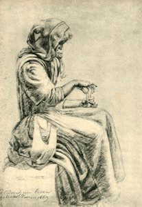 Sitzende Frau mit Spielkarten, 1669, 1943 von Pupil of Gerard ter Borch II