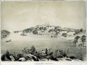 Das Walaam-Kloster auf der Insel Walaam im Ladogasee von Pyotr Fyodorovich Borel