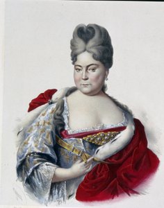 Porträt der Großherzogin Natalya Alexeevna von Russland (1673-1716), Schwester von Zar Peter dem Großen von Pyotr Fyodorovich Borel