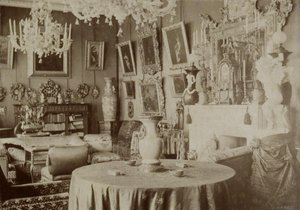 Das Wohnzimmer in der Datscha von Pyotr Durnovo in Petersburg, 1880er Jahre von Pyotr Pavlovich Durnovo
