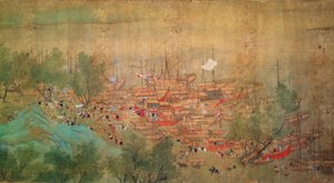 Kaiser Kang Shis Tour durch Kiang-Han im Jahr 1699, nach Chaio Ping Chen (1661-1722)