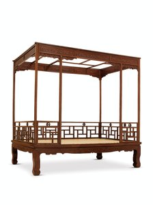 Huanghuali Sechs-Pfosten-Baldachinbett, Jiazichuang Qing-Dynastie von Qing Dynasty Chinese School