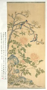 Wandteppich-Rollenbild, Qianlong-Periode (1736-95) von Qing Dynasty Chinese School