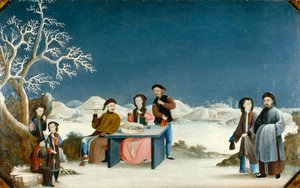 Winterszene mit entfernter Festung, ca. 1800 von Qing Dynasty Chinese School