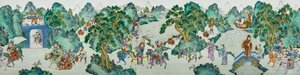 Detail von einem Paar kaiserlicher Famille-Rose-Vasen von Qing Dynasty   Jiaqing Period Chinese School