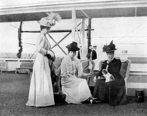 An Bord der königlichen Yacht Victoria und Albert III, 1908 von Queen Alexandra