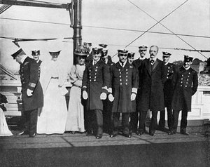 An Bord der königlichen Yacht Victoria und Albert III, Christiania Oslo, Norwegen, 1908
