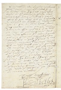 Brief in Französisch von Elisabeth I. von England an Heinrich IV. von Frankreich, ca. 1596