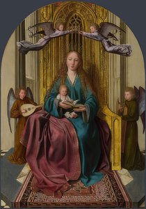 Thronende Madonna mit Kind und vier Engeln. Um 1506-09 von Quinten Massys