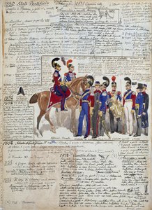 Offiziere und Kadetten zu Fuß und zu Pferd, Uniformen des Kirchenstaates von Quinto Cenni