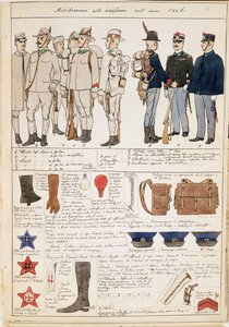 Uniformvariationen des Königreichs Italien, Farbtafel von Quinto Cenni von Quinto Cenni