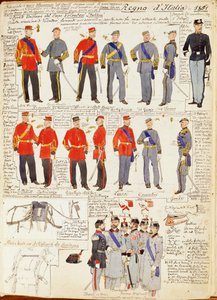 Uniformen verschiedener Truppen des Königreichs Italien von Quinto Cenni, Farbtafel von Quinto Cenni