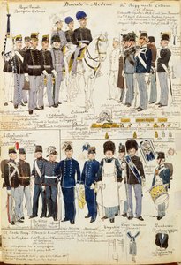 Verschiedene Uniformen des Herzogtums Modena von Quinto Cenni, Farbtafel