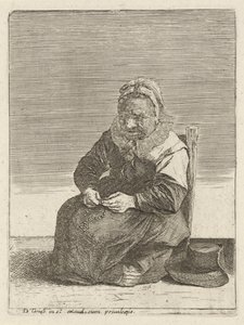 Alte Frau mit einem Rosenkranz