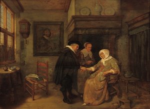 Ein Arzt besucht eine kranke Frau von Quiringh Gerritsz. van Brekelenkam