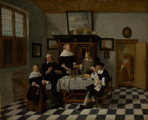 Familiengruppe in einem Innenraum