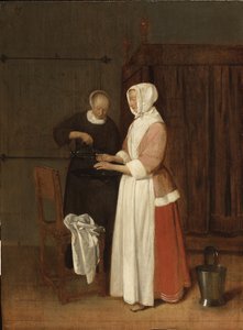 Eine Frau wäscht ihre Hände, 1662 von Quiringh Van Brekelenkam