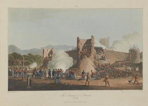 Der Sturm auf Schinaass, 3. Januar 1810, graviert von I. Clark