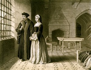 Sir Thomas More 1478-1535 und seine Tochter Margaret, 19. Jahrhundert von R Anderson