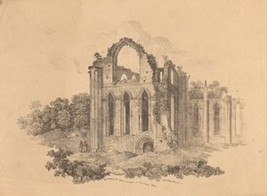 N.O. Ende des oberen Querschiffs in Fountains Abbey