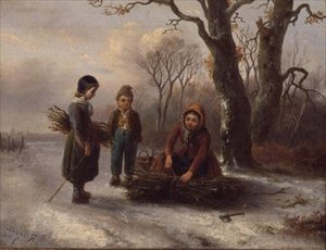 Kinder sammeln Holz, c.1884