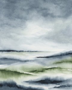 Neblige grüne Landschaft