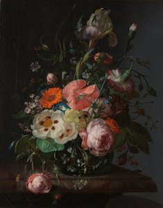 Stillleben mit Blumen auf einem Marmortisch von Rachel Ruysch