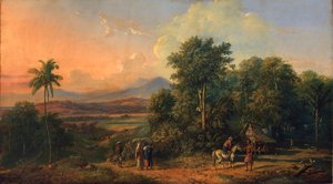 Wald und einheimisches Haus, 1860 von Raden Saleh