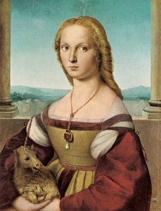 Porträt einer jungen Dame mit einem Einhorn, 1505-1506 von Raffaello Sanzio Raphael