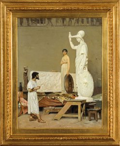 Phidias arbeitet an seiner Statue der Minerva, 1869