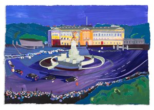 Menschenmengen am Buckingham Palace, 2023 von Raina Goran