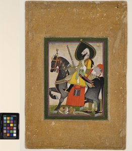 Bakhtawar Singh besiegt einen Löwen, um 1800