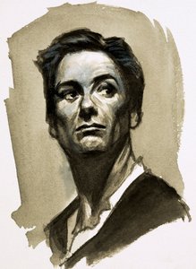 Sir John Gielgud als Hamlet von Ralph Bruce