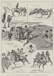 Skizzen im House of Commons und Brigade der Guards Point-to-Point-Rennen, Bourton Estate, Buckingham, 26. März von Ralph Cleaver