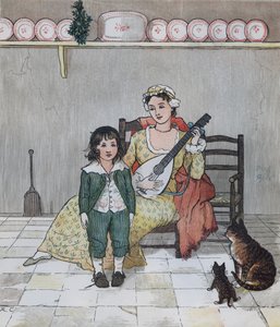 Eine Elegie auf den Tod eines verrückten Hundes von Oliver Goldsmith: Meister Bill Primrose bereitet sich darauf vor, die Geschichte zu singen