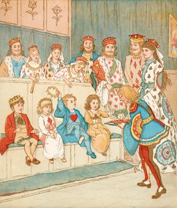 Der Bube der Herzen brachte die Torten zurück