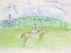 Pferd und Jockey in Deauville von Raoul Dufy