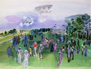 Rennbahn in Chantilly von Raoul Dufy