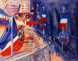 Die Straße mit amerikanischen Bannern, ca. 1930 von Raoul Dufy