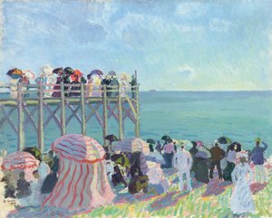 Der Strand und die Seebrücke in Trouville