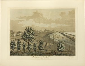 Michigan Avenue von Park Row im Jahr 1865