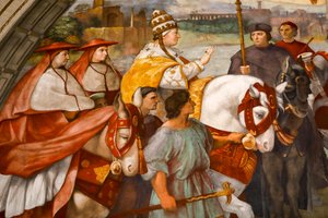 Begegnung zwischen St. Leo dem Großen und Attila. 1511-1514 (Fresko)